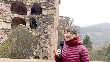 Brigitte Heinz, Geschäftsführerin des BUND Heidelberg, am Heidelberger Schloss, einer der wenigen verbliebenen Unterschlupfplätze für die Fledermaus in der Region.