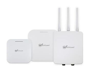 v.l.n.r.: Die neuen Wi-Fi 6-fähigen Access Points AP130, AP330 und AP430CR von WatchGuard