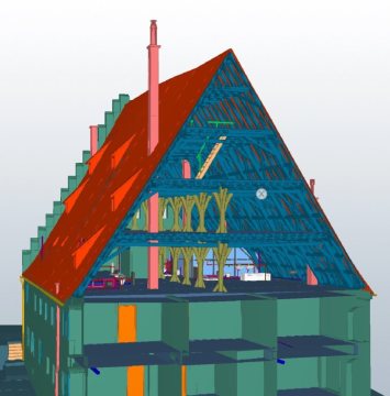 Mittels 3D-Laserscanning bis auf den Millimeter genau digitalisiert: das Sanierungsprojekt Salzstadel in Biberach